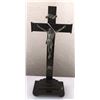 Image 1 : Antique Metal Religious Crucifix on Stand