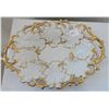 White & Gold Leaf Motif KPM Dish