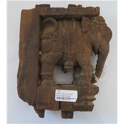 17th Century Indian Carved Wood Elephant
