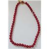 Image 1 : Dyed Jade Necklace w/Vermeil Carnelian Clasp