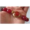 Image 3 : Dyed Jade Necklace w/Vermeil Carnelian Clasp