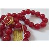 Image 9 : Dyed Jade Necklace w/Vermeil Carnelian Clasp