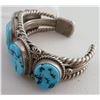 Image 6 : Navajo Sterling Silver & Turquoise Cuff