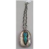 Zuni Sterling Silver & Turquoise Owl Necklace