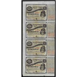 Uncut Sheet of (4) State of Louisiana Baby Bond Obsolete Notes