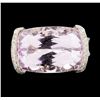 Image 2 : 18.22 ctw Kunzite and Diamond Ring - 18KT White Gold