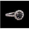 Image 1 : 2.61 ctw Black Diamond Ring - 14KT White Gold