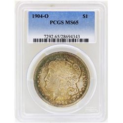 1904-O $1 Morgan Silver Dollar Coin PCGS MS65 Nice Toning