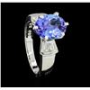 Image 4 : 2.68 ctw Tanzanite and Diamond Ring - Platinum