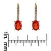 Image 4 : 0.99 ctw Fire Opal and Diamond Earrings - 14KT Yellow Gold