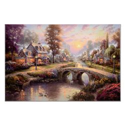 Sunset on Lamplight Lane (Lamplight Lane VII) by Kinkade (1958-2012)
