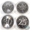 Image 1 : Lot of Canada 1oz .9999 Silver Maple Leafs in Capsules. You will receive 2 normal Maples and a 25th 