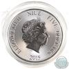 Image 2 : 2015 Niue 2oz $5 Turtle .999 Fine Silver Coin in Capsule (Obverse lightly toned). TAX Exempt