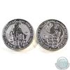 Image 1 : 2017 Great Britain 2oz Queen's Beasts - Red Dragon of Wales & 2018 Black Bull of Clarence .9999 Fine
