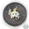 Image 1 : 2015 Canada 1oz .9999 Fine Silver Ruthenium Plated & Coloured Dog Maple Leaf (TAX Exempt)