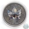 Image 1 : 2015 Canada 1oz .9999 Fine Silver Ruthenium Plated & Coloured Airplane Maple Leaf (capsule lightly s