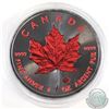 Image 1 : 2016 Canada 1oz .9999 Fine Silver Ruthenium Plated and Coloured Red Maple Leaf (TAX Exempt)