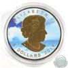Image 2 : 2014 Canada 1.5oz .9999 Fine Silver Coloured, Gilded and Ruthenium Plated Arctic Fox Coin (Light scr