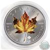 Image 1 : 2017 Canada 1oz .9999 Fine Silver Coloured Yellow Maple Leaf (capsule scratched). Tax Exempt