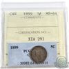 Image 1 : 5-cent 1899 ICCS & PCGS Certified MS-64 (Cross Graded)
