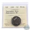 Image 1 : 25-cent 1999 September Mule ICCS Certified MS-66; NBU. Missing "25 Cents"