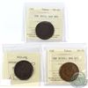 Image 1 : Lot of 3x ICCS Certified Nova Scotia Tokens, CH# NS3C2 F-12, NS3D1 VF-20, & NS12 VF-20. 3pcs.