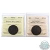 Image 1 : Lot 2x Ships and Colonies Tokens ICCS Certified. Lot includes: 2x Breton 997, Lees 2, VF-20 & EF-40 