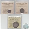 Image 1 : Lot of 3x 1822 Anchor Money Tokens ICCS Certified. Lot includes: 1/4 Dollar CH# NC-1B3 VF-20, 1/8 Do