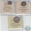 Image 2 : Lot of 3x 1822 Anchor Money Tokens ICCS Certified. Lot includes: 1/4 Dollar CH# NC-1B3 VF-20, 1/8 Do