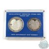 Image 1 : India; 1975 Republic of India Development Oriented 50 Rupee & 10 Rupee 2-coin Proof Set. Set comes w