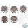 Image 2 : Estate Lot of 5x Newfoundland 50-cent - 1907, 1908, 1909, 1918C & 1919C. 5pcs