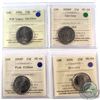 Image 1 : Estate Lot of 4x 2006 Canada 25-cent ICCS Certified MS-66 - 2006 RCM Logo, 2006P, 2006P Pink Ribbon 