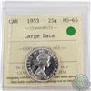 Image 1 : 1953 Canada 25-cent Large Date ICCS Certified MS-65