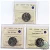 Image 1 : Lot of 3x 2003 Canada 25-cent ICCS Certified - 2003P MS-66, 2003P New Effigy MS-66 & 2003WP MS-67 NB