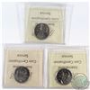 Image 2 : Lot of 3x 2003 Canada 25-cent ICCS Certified - 2003P MS-66, 2003P New Effigy MS-66 & 2003WP MS-67 NB