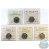 Image 1 : Lot of 5x Canada 25-cent ICCS Certified - 2000 Pride Colour MS-66 NBU, 2000 Freedom MS-66 NBU, 2000 
