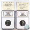 Image 1 : 1979 & 1980 Canada 50-cent Cross Graded NGC Certified PL-69 & ICCS Certified MS-68. 2pcs