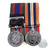 Image 1 : 2x 1939-1945 Volunteer Service & War Medal Mounted on a Rainbow Bar pin.