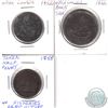 Image 1 : Lot of 3x Bank Tokens: 1852 Bank of Upper Canada Half Penny, 1852 Upper Canada One Penny, & 1855 Fis