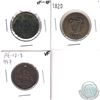 Image 1 : Lot of 3x Bank Tokens: 1820 LC-60E2 EF, LC-33AI VF-EF, Ships Colonies & Commerce PE-10 -* VF. 3pcs
