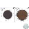 Image 2 : Pair of Quebec Bank Tokens: 1837 LC-9B4 One Penny Token VF & 1837 LC-8A2 Half Penny Token EF. 2pcs
