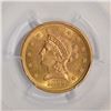 Image 3 : 1877-S $2.5 Liberty Head Quarter Eagle Gold Coin PCGS MS62