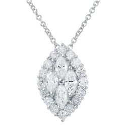 14KT White Gold 0.73ctw Diamond Pendant with Chain