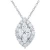 Image 1 : 14KT White Gold 0.73ctw Diamond Pendant with Chain