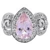 Image 1 : 14KT White Gold 3.20ct Morganite and Diamond Ring