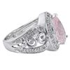 Image 2 : 14KT White Gold 3.20ct Morganite and Diamond Ring