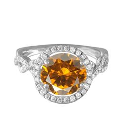 14KT White Gold 10.49ct Citrine and Diamond Ring