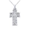 Image 1 : 14KT White Gold 1.21ctw Diamond Pendant with Chain