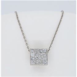 18KT White Gold 0.50ctw Diamond Pendant with Chain