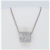 Image 1 : 18KT White Gold 0.50ctw Diamond Pendant with Chain